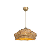 Lampada a sospensione in carta intrecciata stile rustico Risa MDL4940 colore marrone