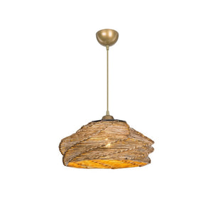 Lampada a sospensione in carta intrecciata stile rustico Risa MDL4940 colore marrone