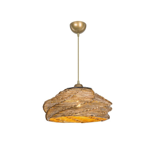 Lampada a sospensione in carta intrecciata stile rustico Risa MDL4940 colore marrone