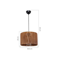 Lampada a sospensione in carta stile rustico Roya ASZ1700 colore marrone