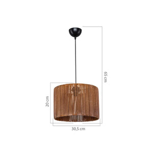 Lampada a sospensione in carta stile rustico Roya ASZ1700 colore marrone