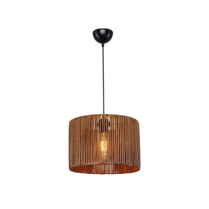 Lampada a sospensione in carta stile rustico Roya ASZ1700 colore marrone