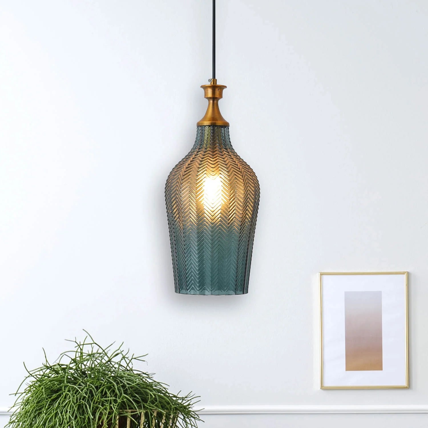 LÚZETE - LAMPADA DA SOFFITTO IN CRISTALLO BLU Ø 19 CM ROGAN