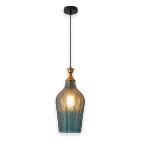 LÚZETE - LAMPADA DA SOFFITTO IN CRISTALLO BLU Ø 19 CM ROGAN