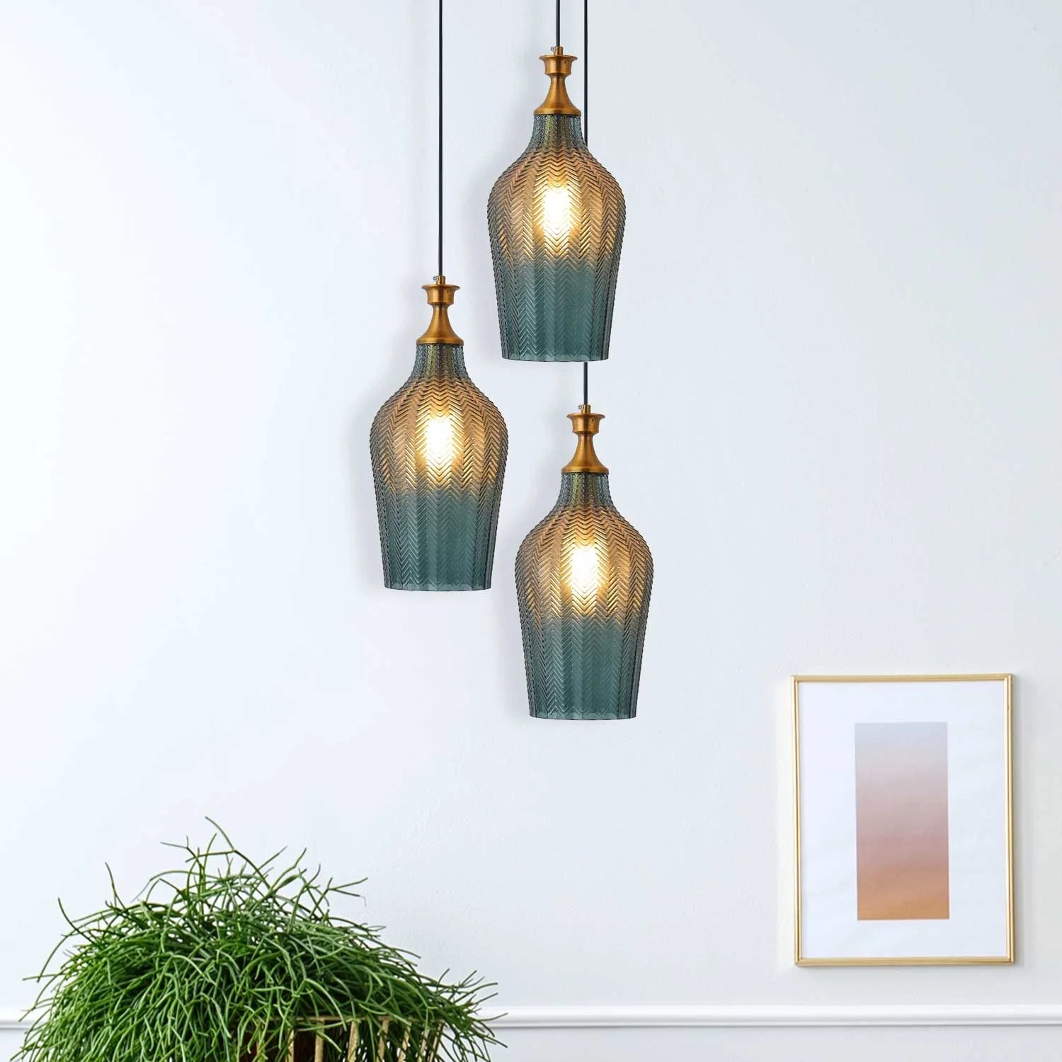 LÚZETE - LAMPADA DA SOFFITTO IN CRISTALLO BLU Ø 19 CM ROGAN