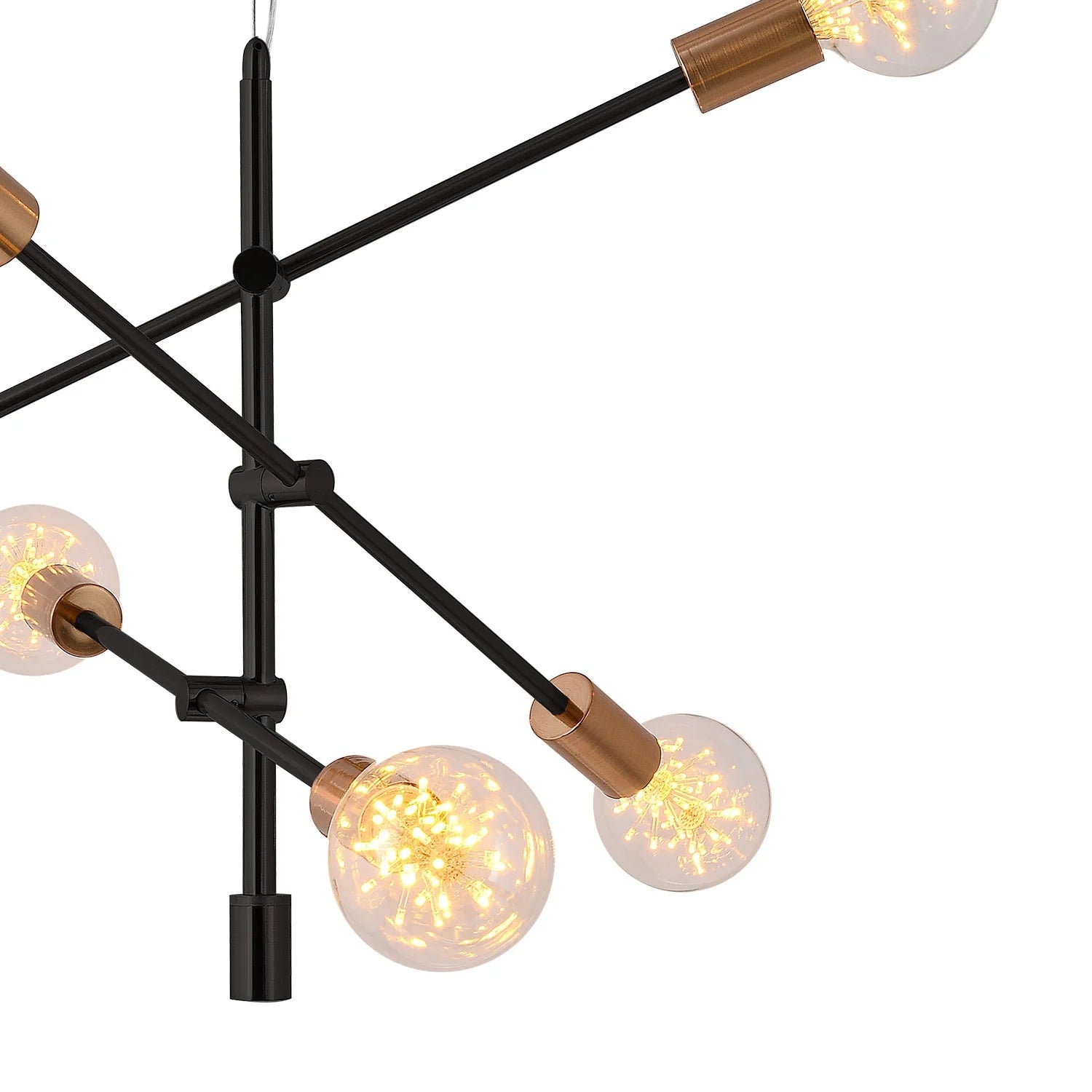 LÚZETE - LAMPADA DA SOFFITTO JUPITER 6 LUCI NERO