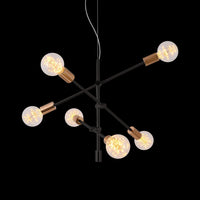 LÚZETE - LAMPADA DA SOFFITTO JUPITER 6 LUCI NERO