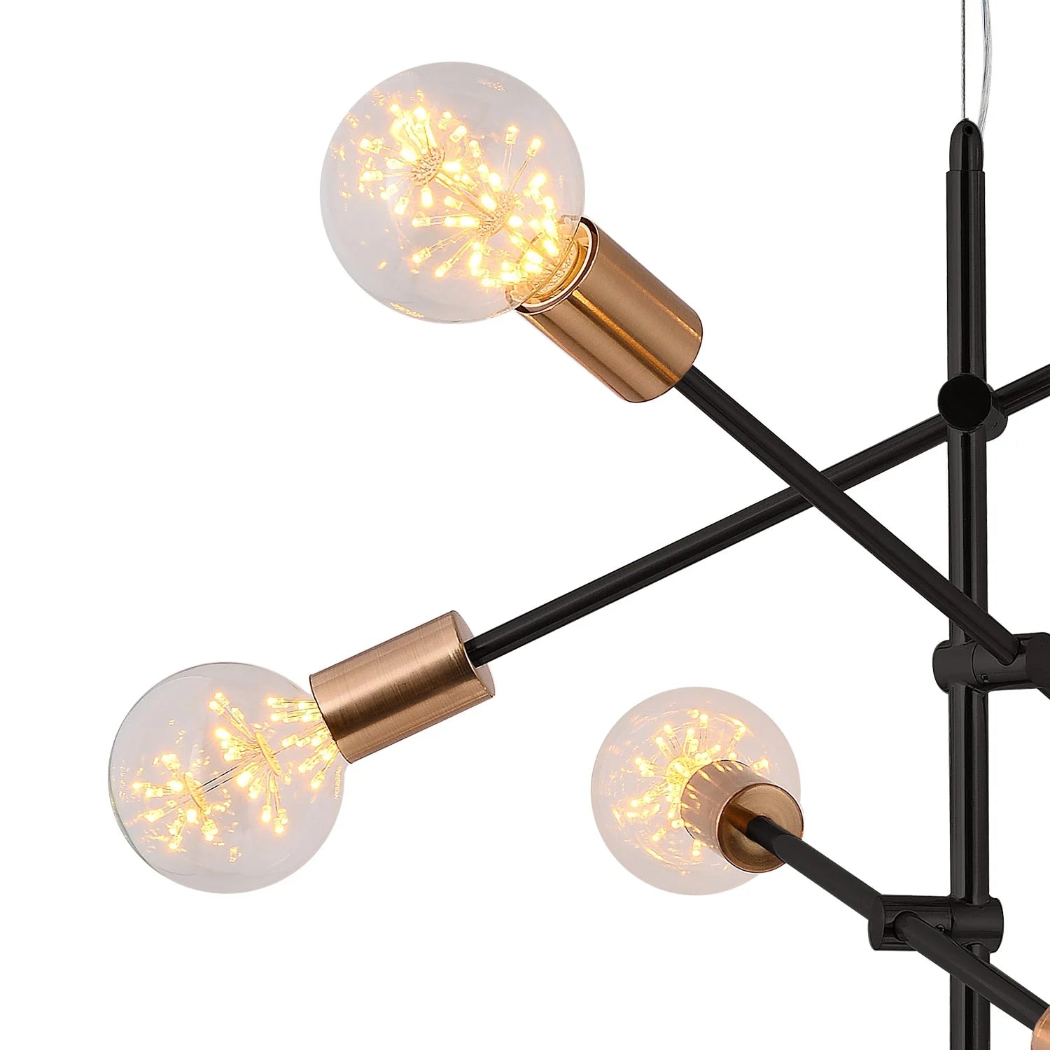 LÚZETE - LAMPADA DA SOFFITTO JUPITER 6 LUCI NERO