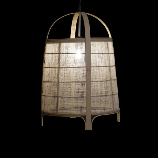 LÚZETE - LAMPADA DA SOFFITTO KEIKO IN BAMBÙ NATURALE E LINO