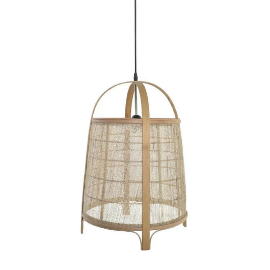 LÚZETE - LAMPADA DA SOFFITTO KEIKO IN BAMBÙ NATURALE E LINO