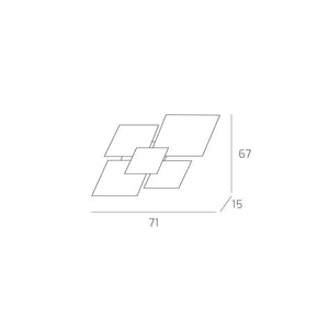 Lampada da soffitto moderna 1088/70-BI Vetri Bianchi 4xE27