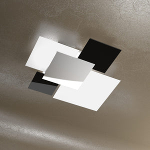 Lampada da soffitto moderna 1088/70-NE Vetri Bianchi e Neri 4xE27