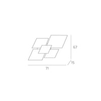 Lampada da soffitto moderna 1088/70-NE Vetri Bianchi e Neri 4xE27