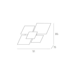 Lampada da soffitto moderna 1088/90-BI Vetri Bianchi 4xE27