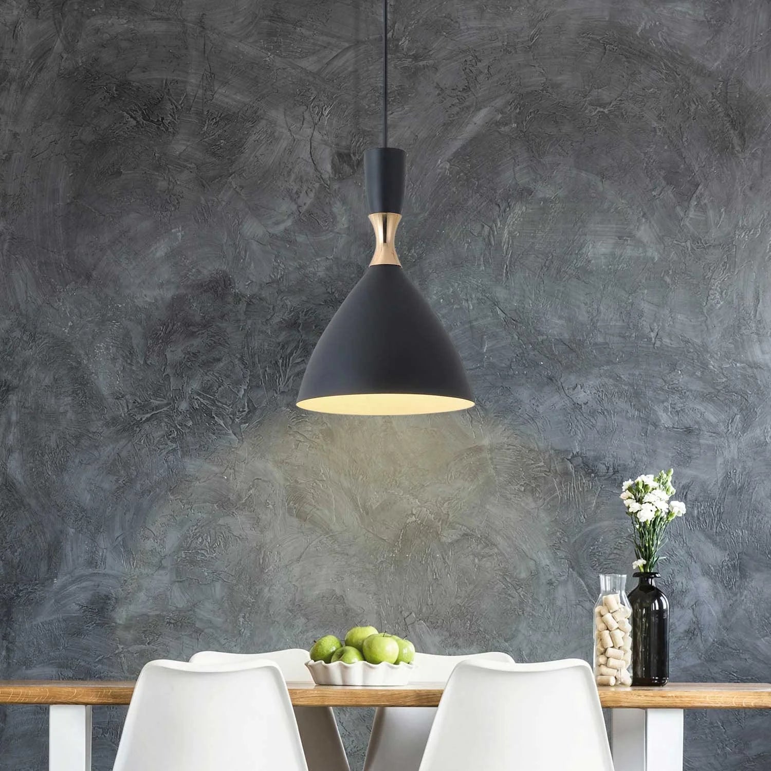 LÚZETE - LAMPADA DA SOFFITTO NERO/ORO BRICE