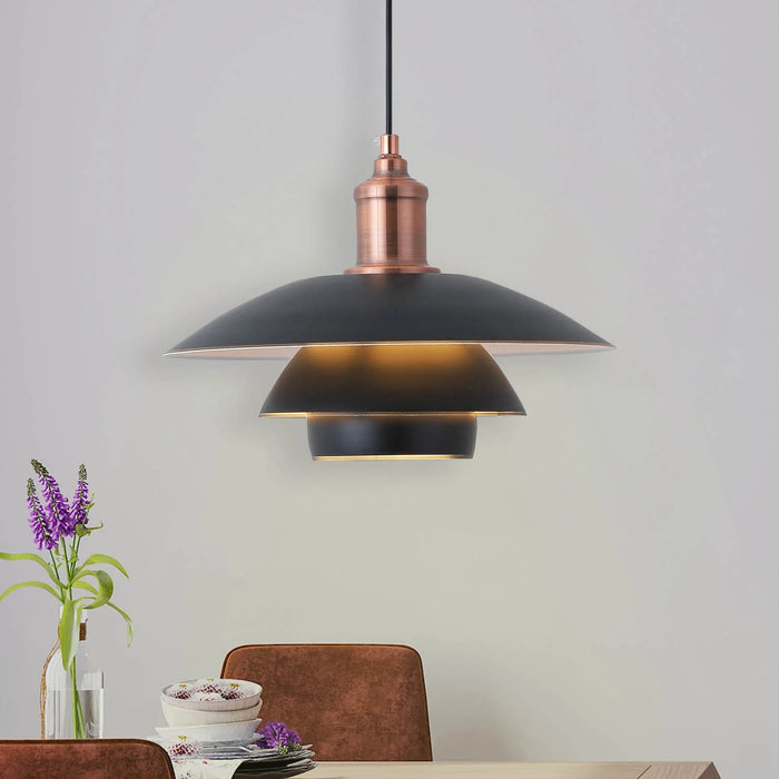 LÚZETE - LAMPADA DA SOFFITTO NERO/ORO ROSA AIKA
