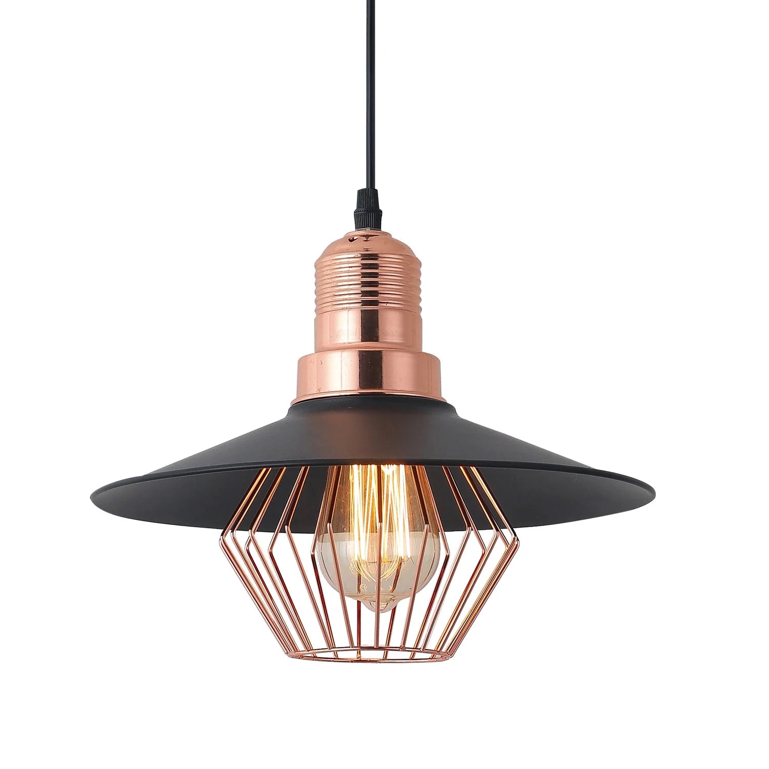 LÚZETE - LAMPADA DA SOFFITTO NERO/ORO ROSA LOIS