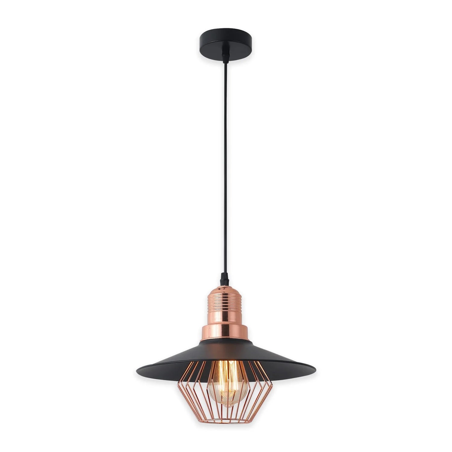 LÚZETE - LAMPADA DA SOFFITTO NERO/ORO ROSA LOIS