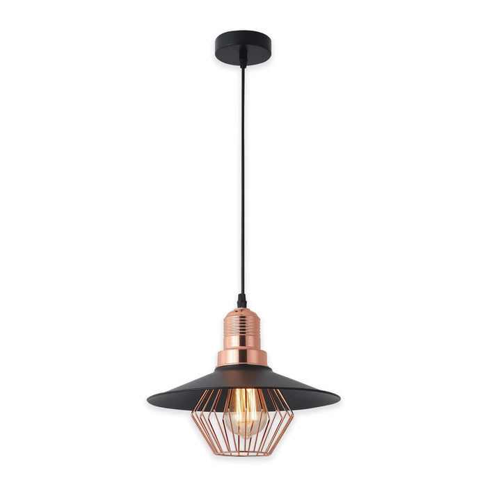LÚZETE - LAMPADA DA SOFFITTO NERO/ORO ROSA LOIS