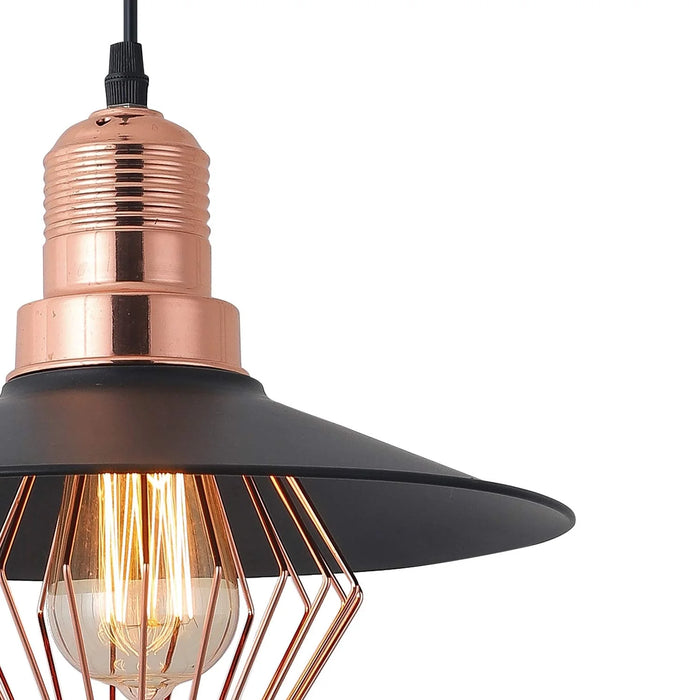 LÚZETE - LAMPADA DA SOFFITTO NERO/ORO ROSA LOIS