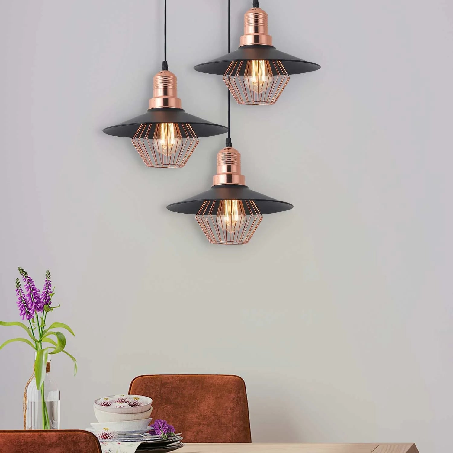 LÚZETE - LAMPADA DA SOFFITTO NERO/ORO ROSA LOIS