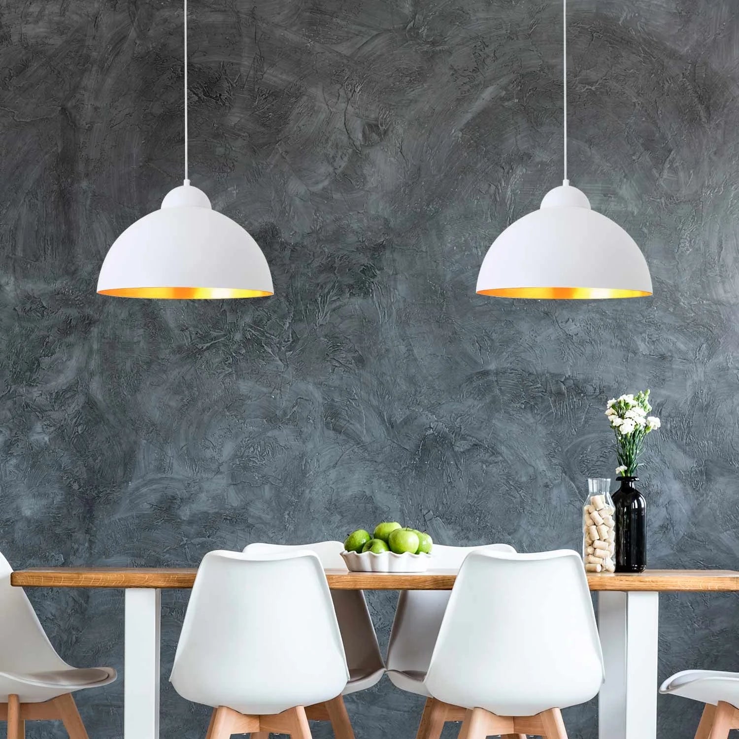 LÚZETE - LAMPADA DA SOFFITTO Ø 40 CM BIANCO/ORO MONTSERRAT