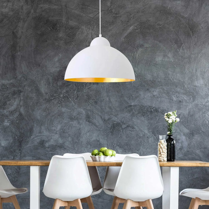 LÚZETE - LAMPADA DA SOFFITTO Ø 40 CM BIANCO/ORO MONTSERRAT