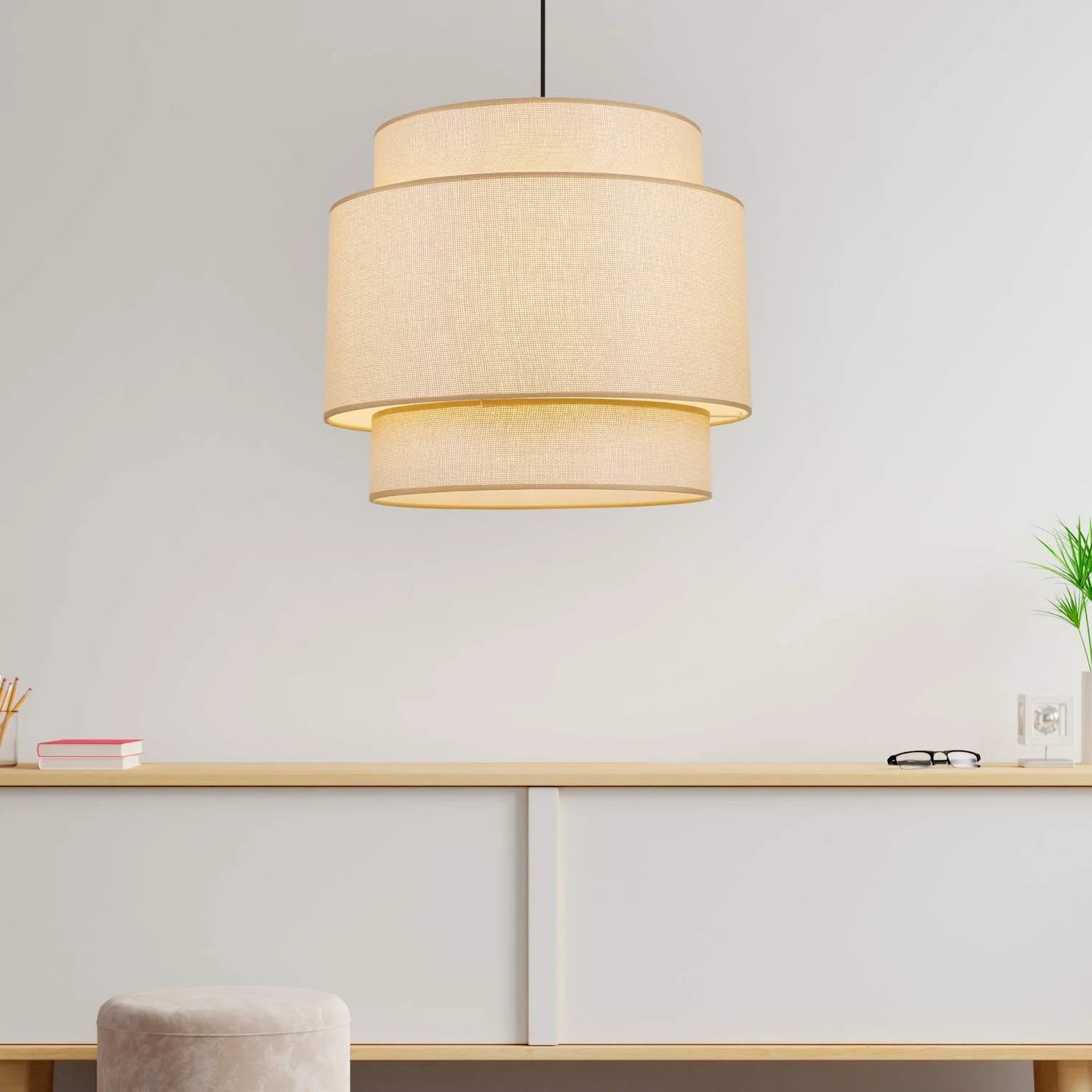 LÚZETE - LAMPADA DA SOFFITTO Ø 50 CM X 155 CM RATTAN E27 SAMANTHA