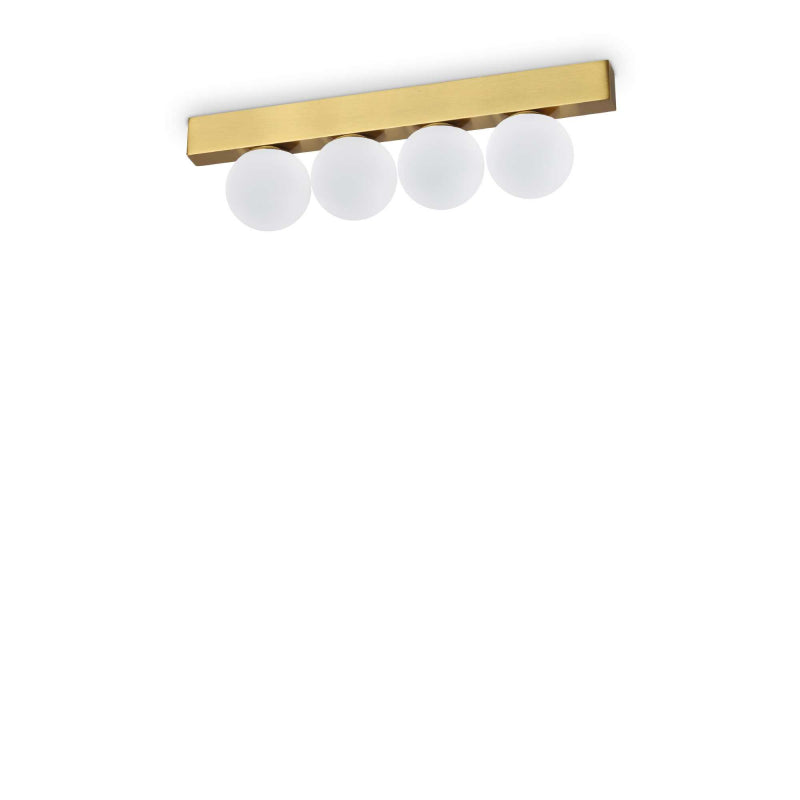 Lampada Da Soffitto Ping Pong Pl4 Ottone Ideal-Lux