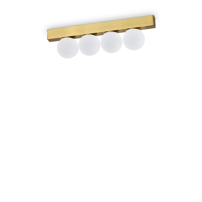 Lampada Da Soffitto Ping Pong Pl4 Ottone Ideal-Lux