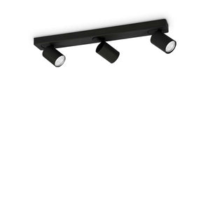 Lampada Da Soffitto Rudy Pl3 Round Nero Ideal-Lux
