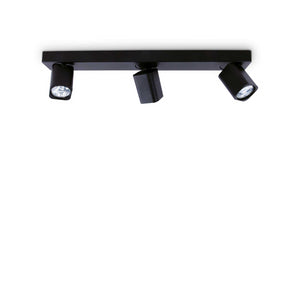 Lampada Da Soffitto Rudy Pl3 Square Nero Ideal-Lux
