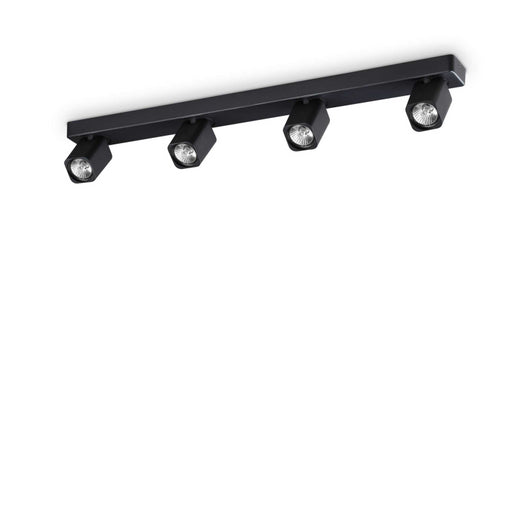 Lampada Da Soffitto Rudy Pl4 Square Nero Ideal-Lux