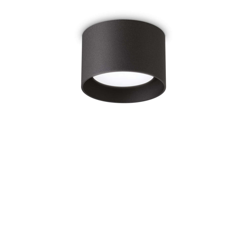 Lampada Da Soffitto Spike Pl1 Round Nero Ideal-Lux