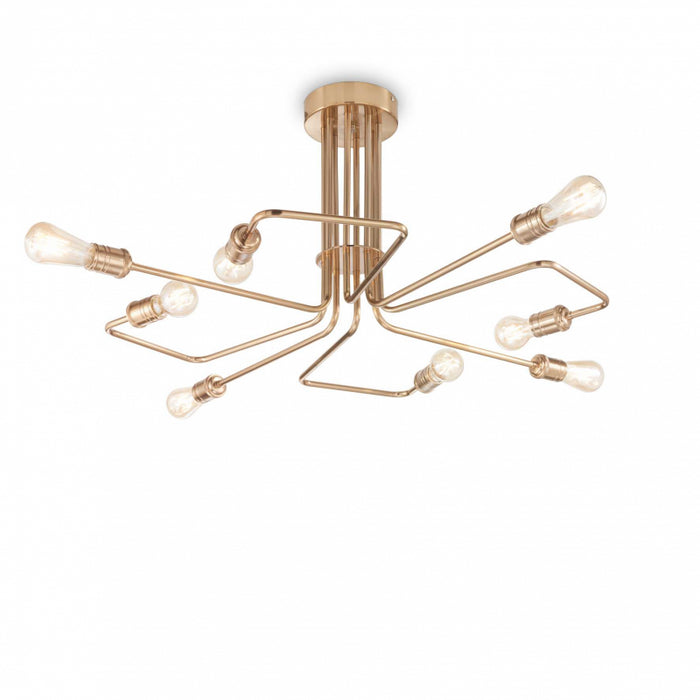 Lampada Da Soffitto Triumph Pl8 Ottone Ideal-Lux