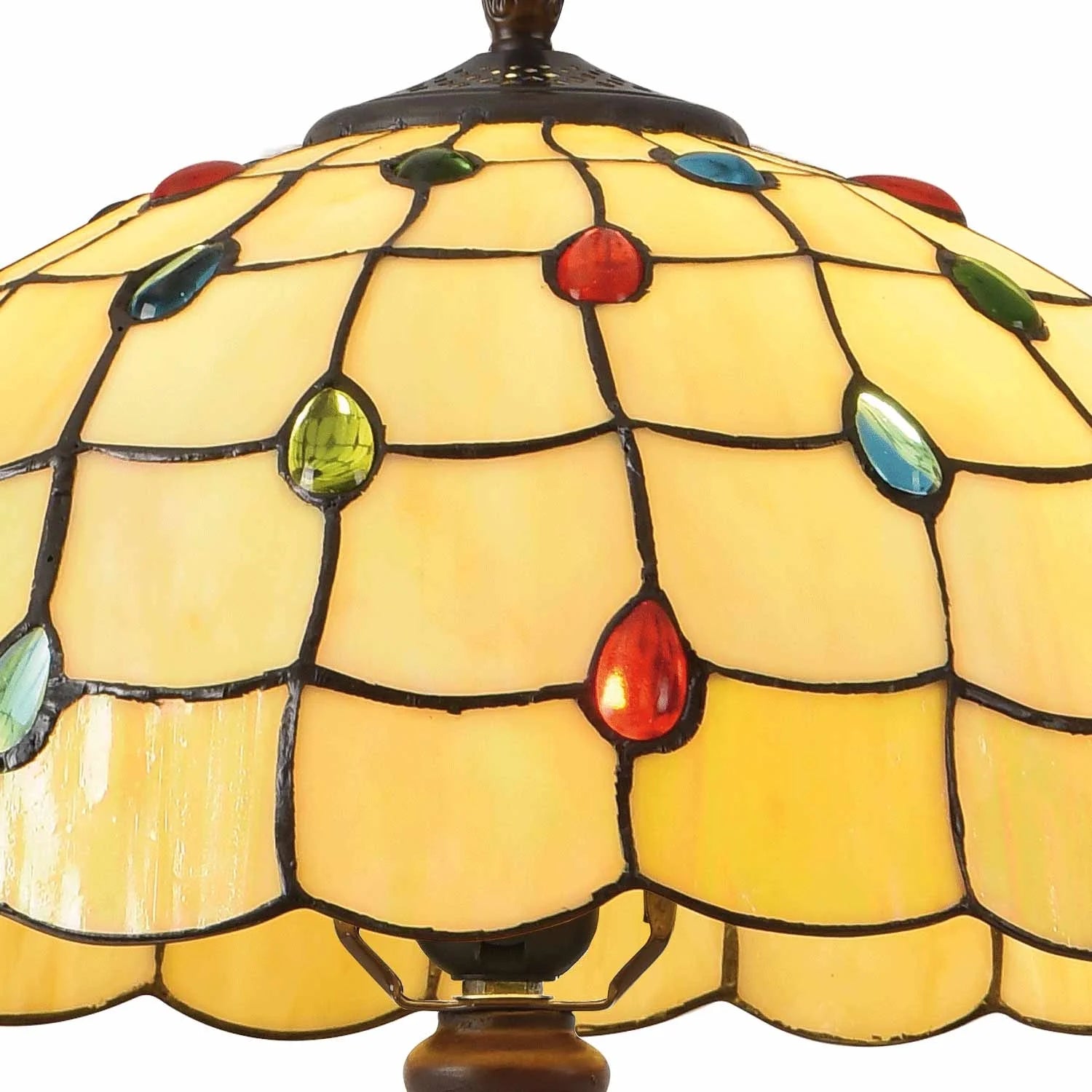 LÚZETE - LAMPADA DA TAVOLO 2 LUCI 40 CM TIFFANY JEWEL