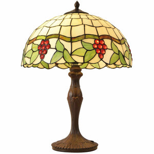 LÚZETE - LAMPADA DA TAVOLO 2 LUCI 40 CM TIFFANY UVA