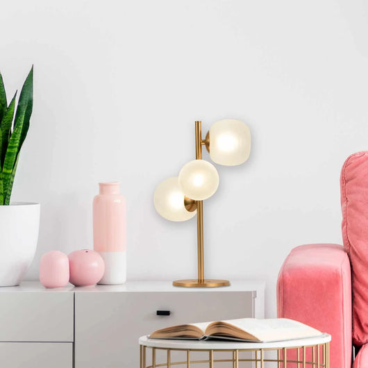 LÚZETE - LAMPADA DA TAVOLO 3 LUCI TULIPANI BIANCO OPALINO NICOLETTA