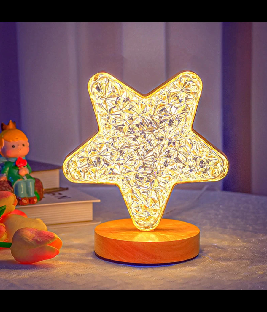 Lampada Da Tavolo A Forma Di Stella Ricaricabile Usb Touch 3 Intensità  Di Luce         
