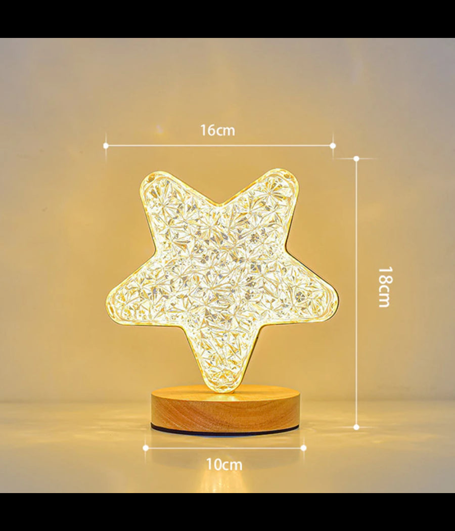 Lampada Da Tavolo A Forma Di Stella Ricaricabile Usb Touch 3 Intensità  Di Luce         