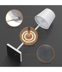 Lampada Da Tavolo A Led Usb Ricaricabile Bianco Per Interno Ed Esterno 3 Colori         