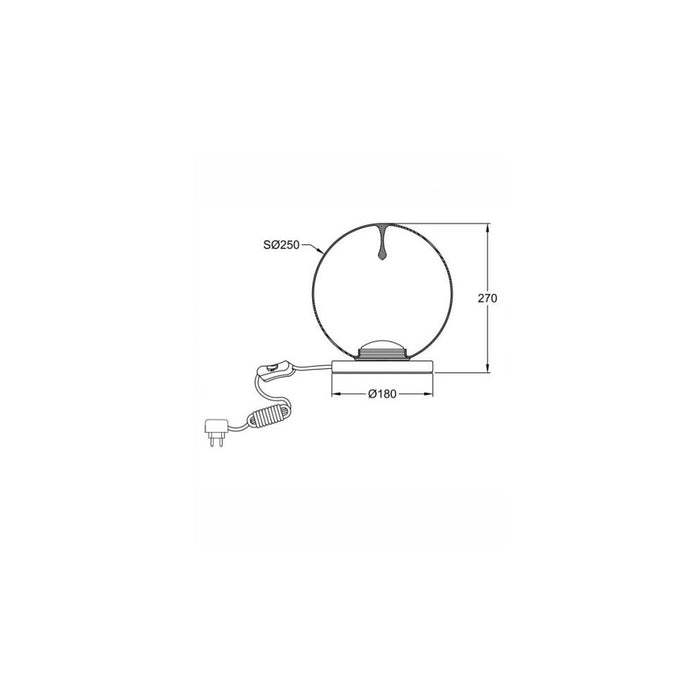 Ariel - Lampada da tavolo trasparente Fabas Luce - LED 11W dimmerabile Touch - Vetro borosilicato trasparente con goccia