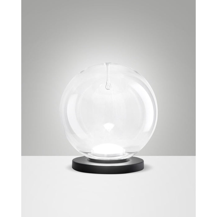 Ariel - Lampada da tavolo trasparente Fabas Luce - LED 11W dimmerabile Touch - Vetro borosilicato trasparente con goccia