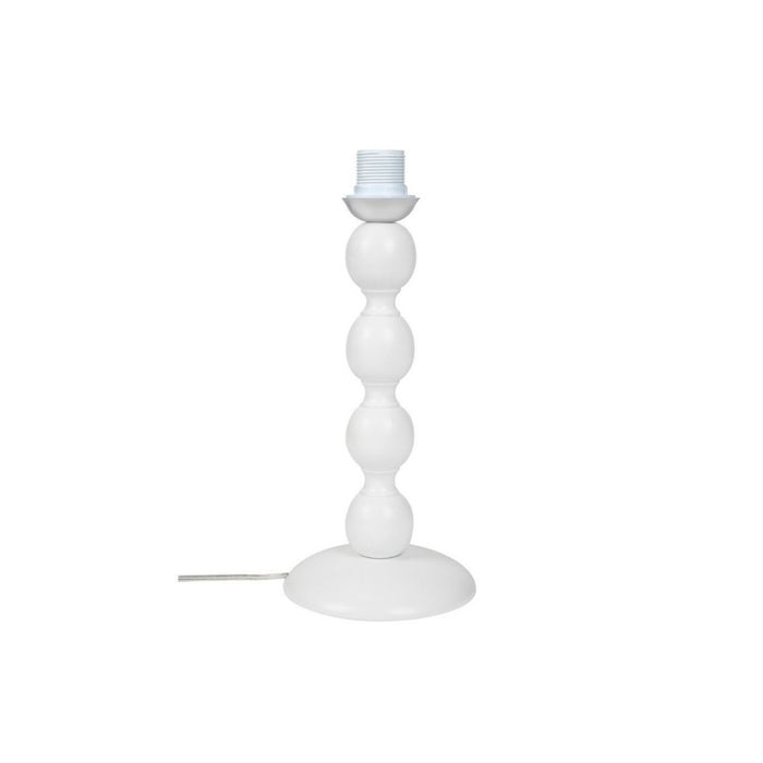 Lampada da tavolo base bianca e paralume tessuto colore beige LAGUNAH372634