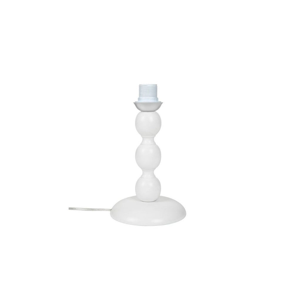 Lampada da tavolo base bianca e paralume tessuto colore beige LAGUNAH272634