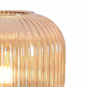 LÚZETE - LAMPADA DA TAVOLO CON PARALUME AMBRATO Ø20 E27 SHELBY