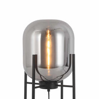 LÚZETE - LAMPADA DA TAVOLO CORDELIA NERO/FUMO