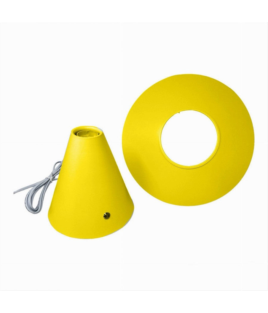Lampada Da Tavolo Decorativa Con Paralume A Cappello Orientabile Lume E27 D13  Giallo       