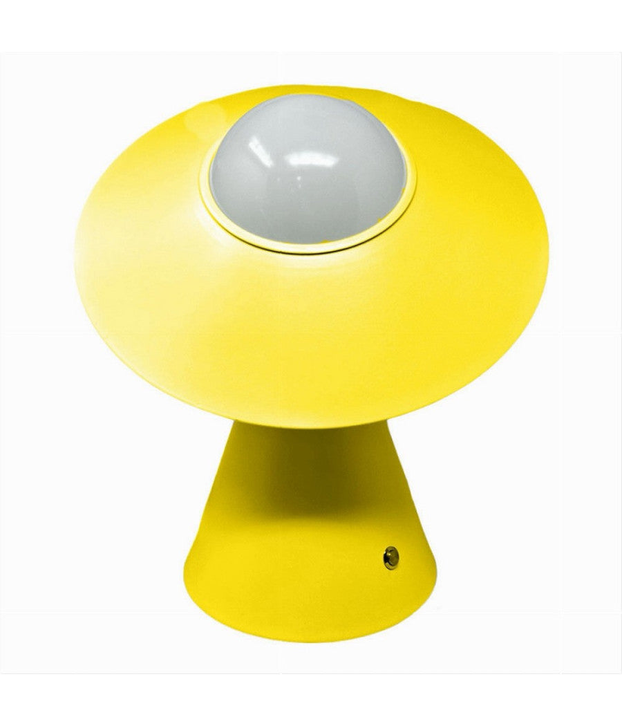 Lampada Da Tavolo Decorativa Con Paralume A Cappello Orientabile Lume E27 D13  Giallo       