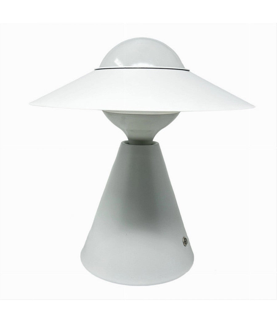 Lampada Da Tavolo Decorativa Con Paralume A Cappello Orientabile Lume E27 D13  Bianco       
